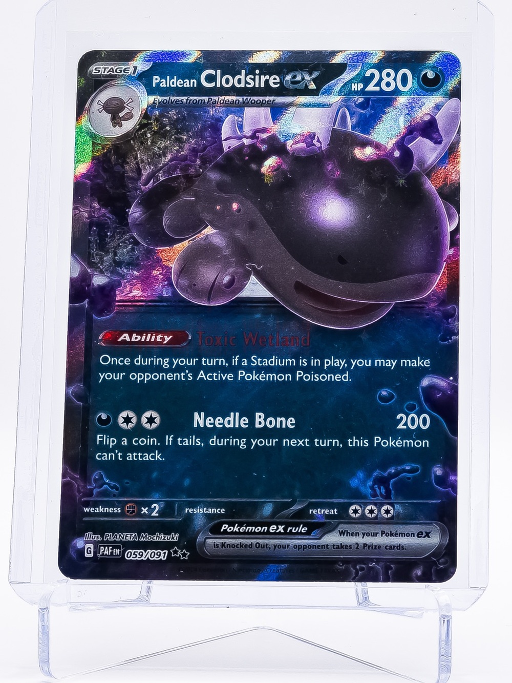 Pokemon Card Paldean Clodsire 059/091 EX Double Rare Holo Paldean Fates NM